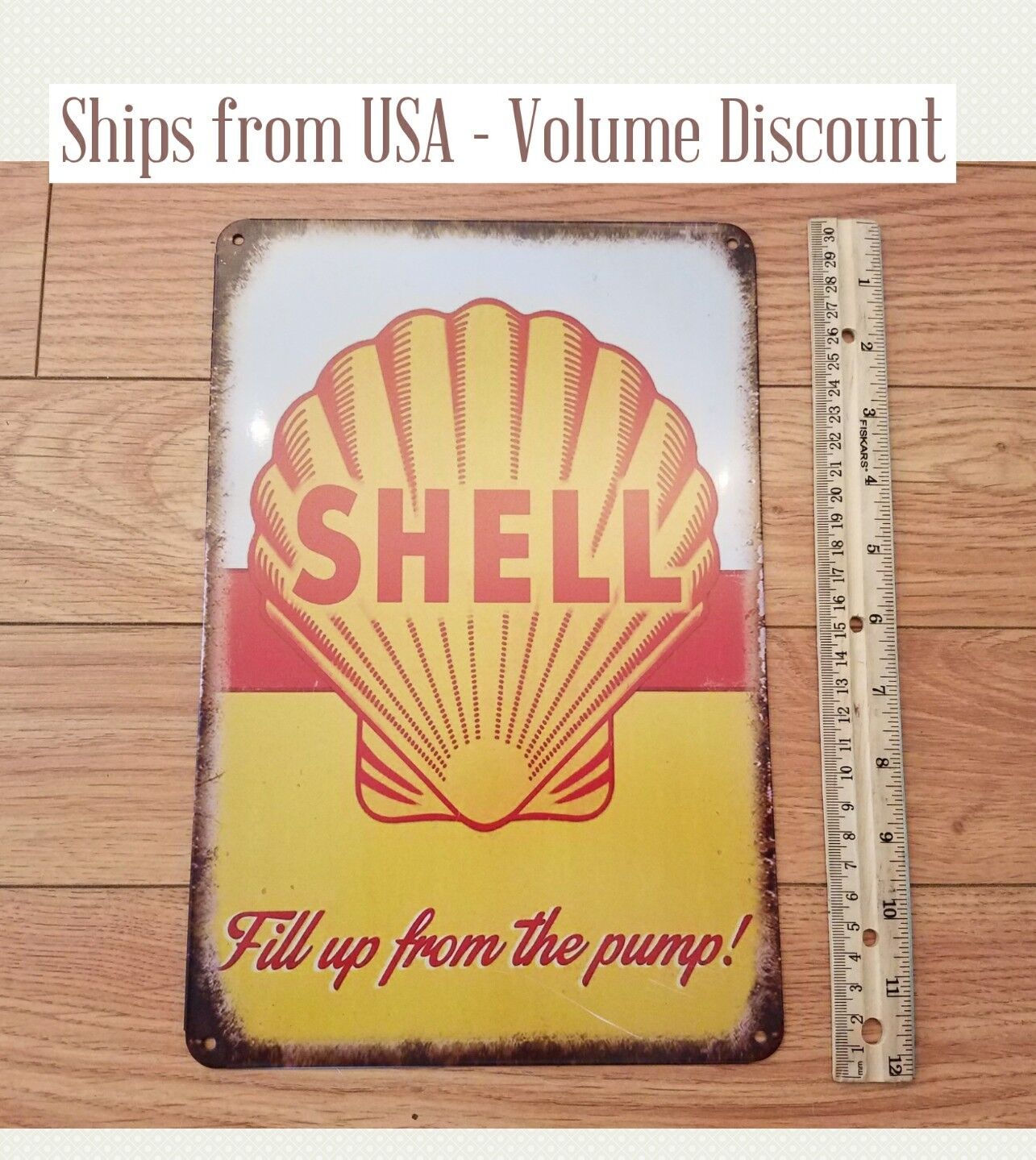 Retro Shell Sign Metal Shell Gas Station Sign Tin Shell Sign Shell Garage Shop Shell