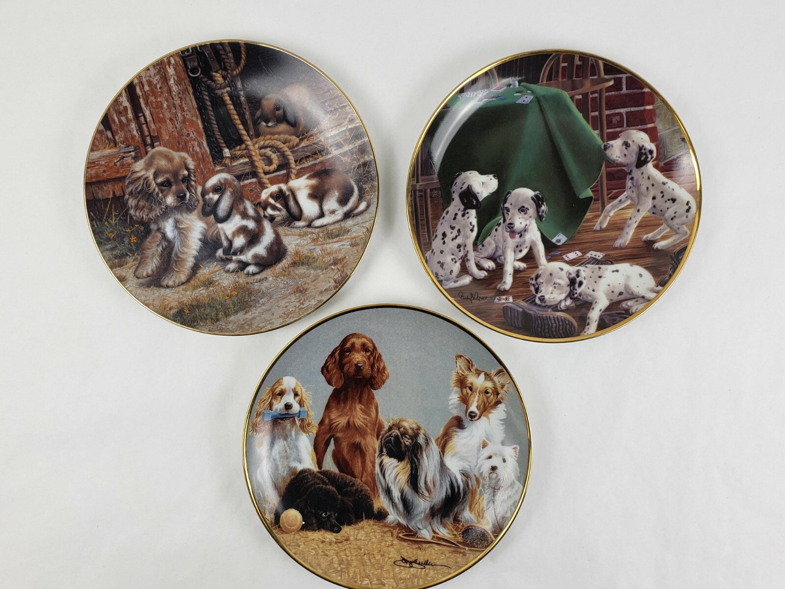 Set of 2 Franklin Mint Limited Edition & 1 The Hamilton Collection Puppy Dogs Franklin Mint Does not apply