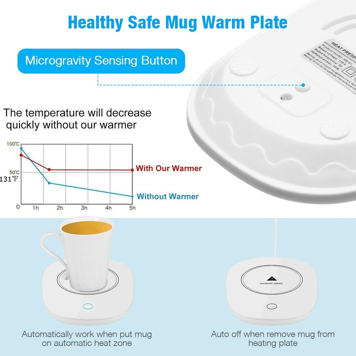Electric Coffee Mug Warmer Cup Milk Beverage Warmer Plate for Office Home Desk Unbranded A002055 - фотография #6