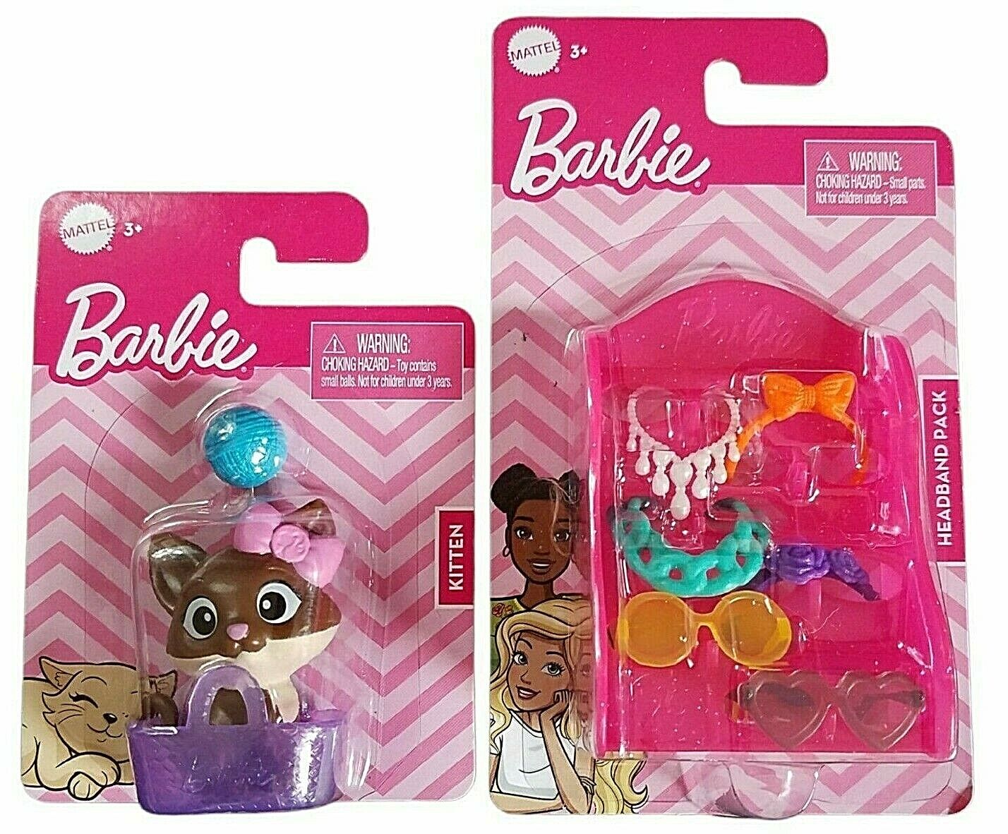 Mattel Barbie Accessories Headband Pack Sunglasses & Kitten Pet Toy Lot of 2 Mattel GWW22 - фотография #4