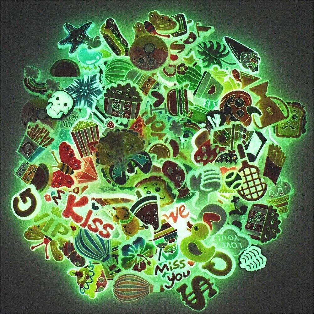 100Pcs Glow in Dark Mixed Charms For Crocs Random Funny Shoe Decor Attachment Unbranded