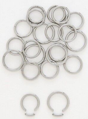 1 Pair (2)Steel Segment Captive Ring Lip, Ear, Nipple, Septum, Piercing 14g 3/8" Unbranded