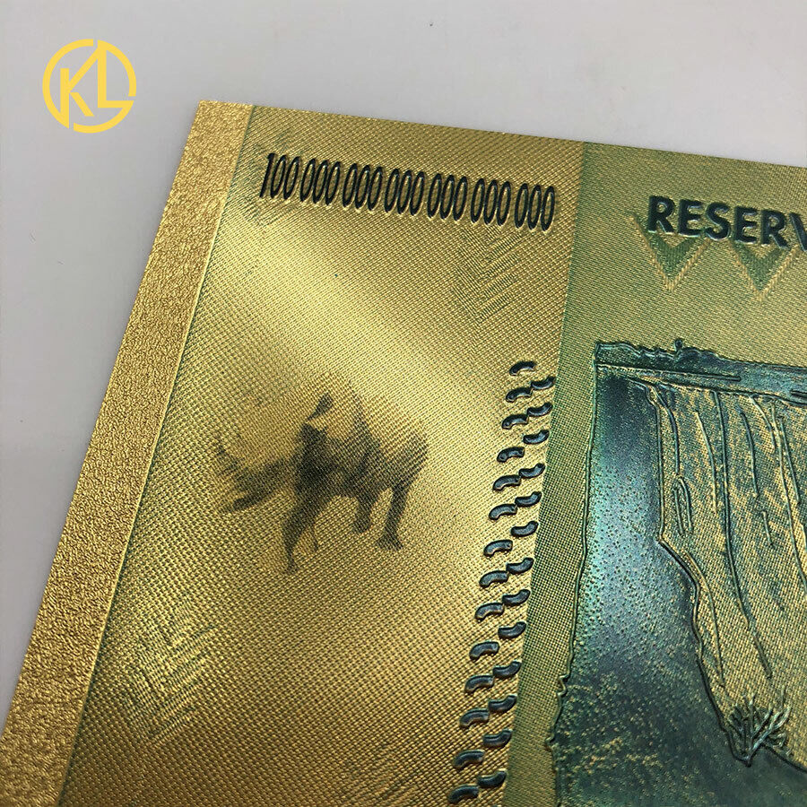 10 pcs/lot  Zimbabwe100 Quintillion Dollars Gold Banknotes for collection Без бренда - фотография #8