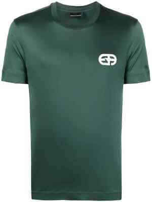 Emporio Armani Men's Green Logo Print Short Sleeve T-shirt Emporio Armani 3L1TFU-1JUVZ-0572