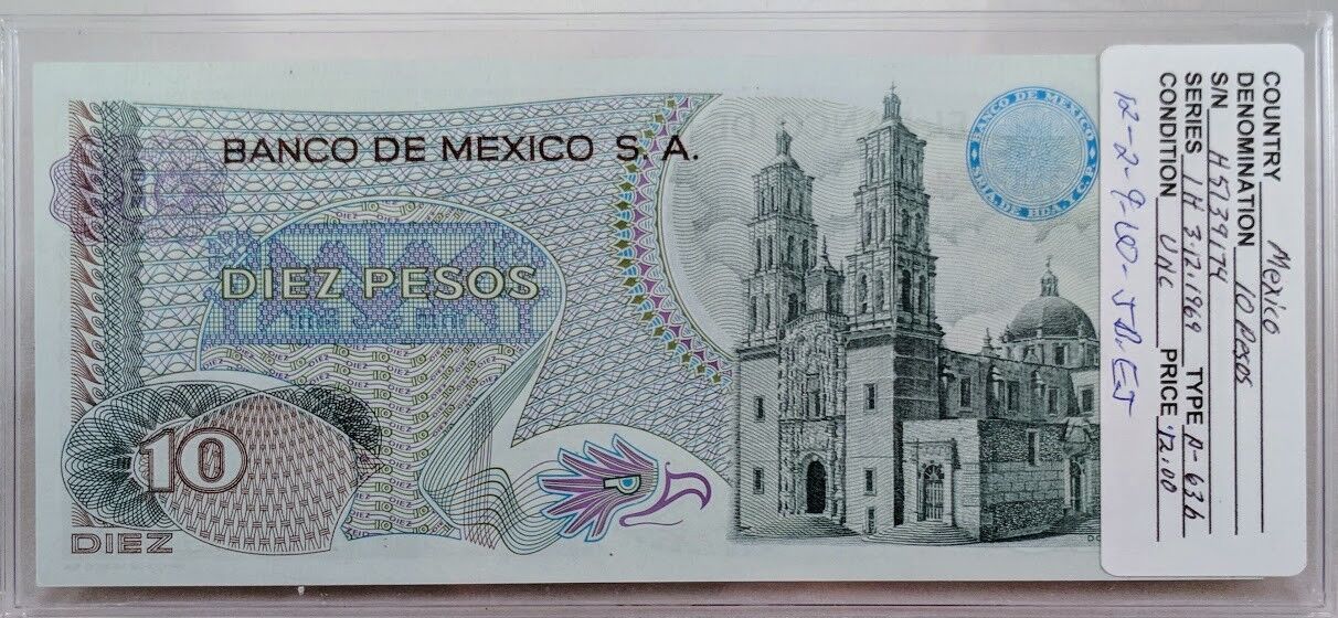 Mexico 10 Pesos 1969-74 Issue Set of 3 Без бренда
