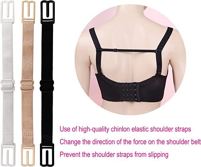 4 Pack Woman Bra Anti-Slip Strap Holder Elastic Clips Adjustable Back Rope Clips Unbranded Do not apply - фотография #4