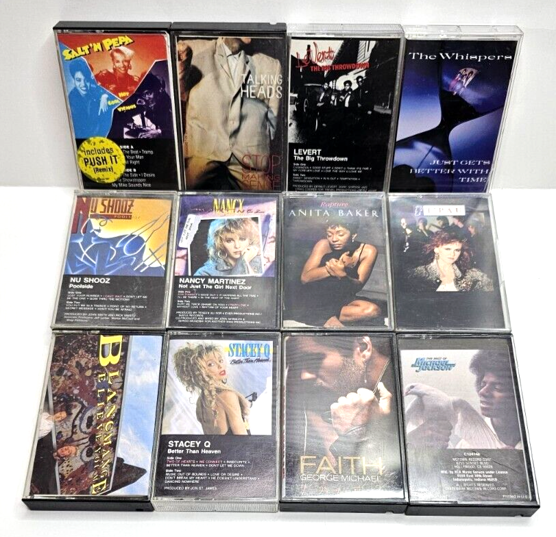 Lot of 12 Cassette Tapes 1980's Music Mixed Artists & Styles mostly Pop Без бренда