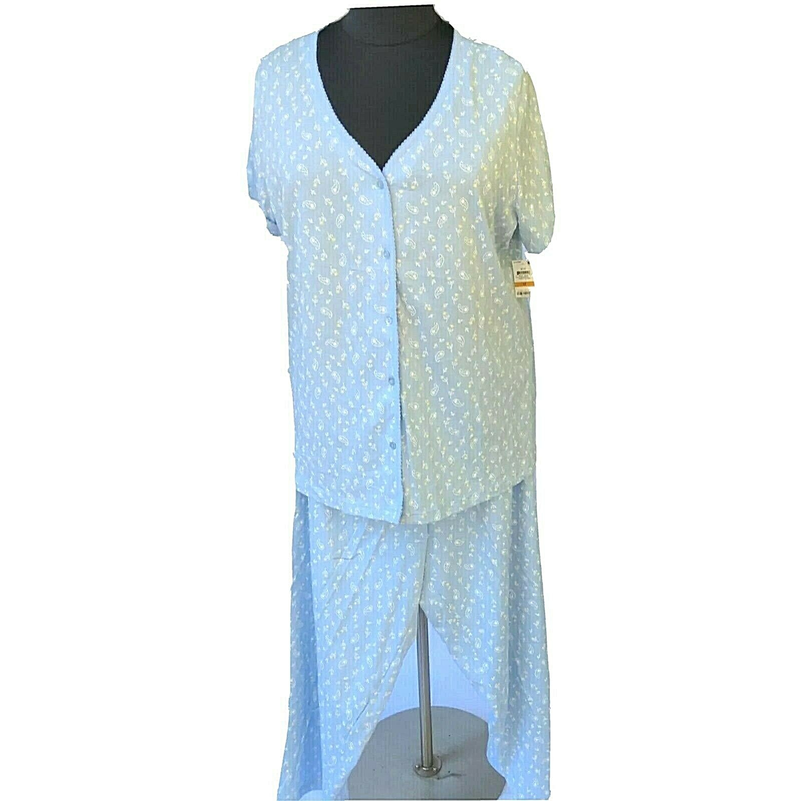 Charter Club Intimates Womens Cotton Capri Pajama Set Blue Paisley Floral 3X NEW Charter Club - фотография #2