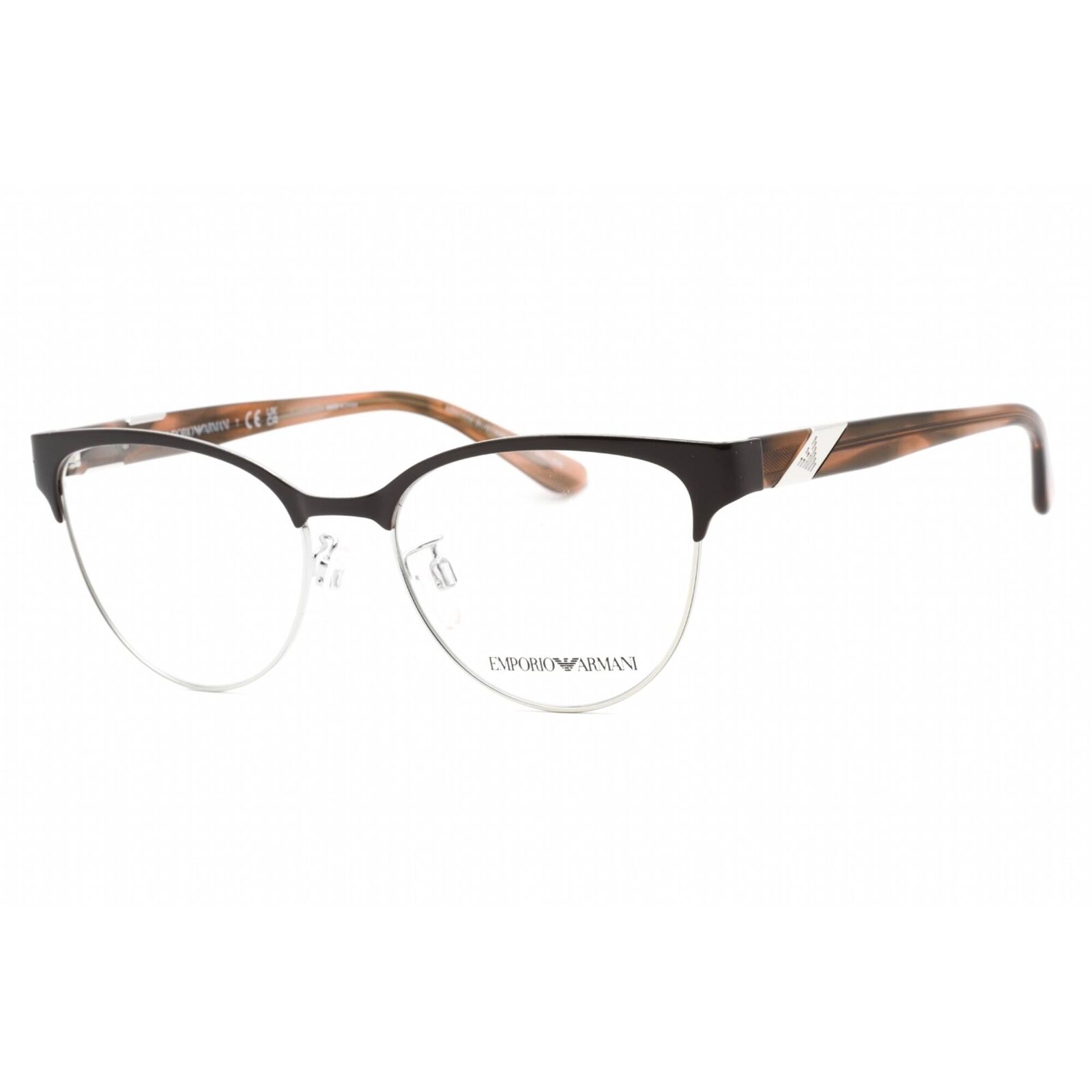 Emporio Armani Women's Eyeglasses Shiny Brown/Silver Cat Eye Frame 0EA1130 3178 Emporio Armani 0EA1130 3178