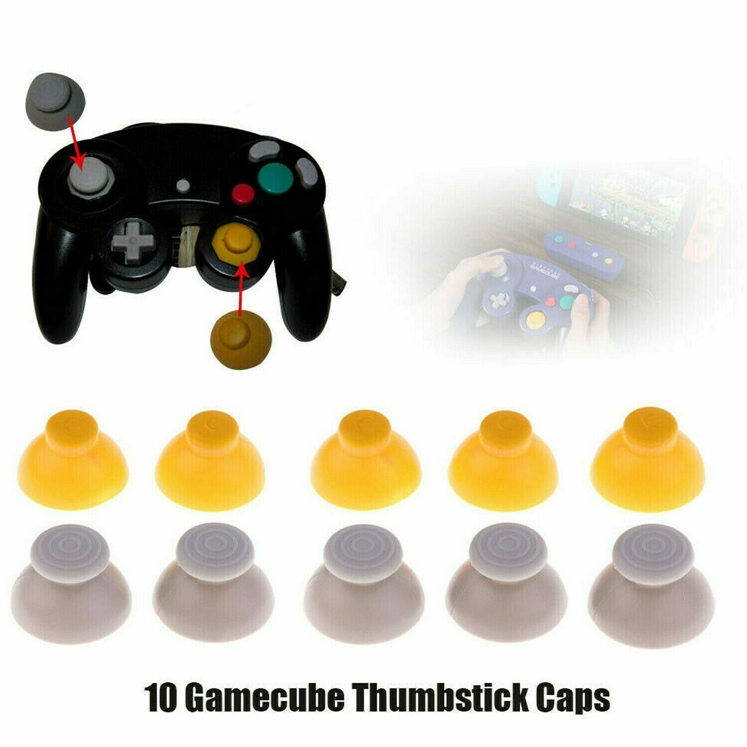 10 Replacement Thumbstick Caps Controller Joystick 5 Sets for Gamecube Unbranded Does not apply