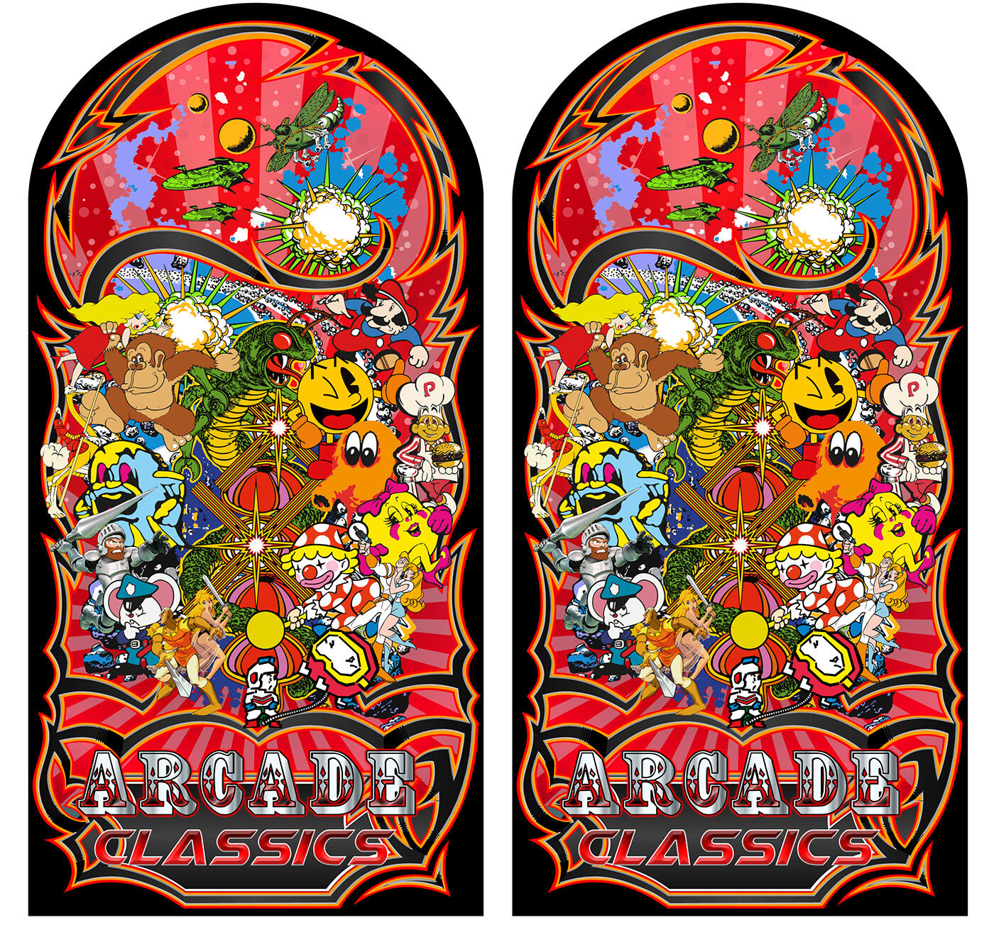Mame Multicade Classics Side Art Arcade Cabinet Graphics Decals Stickers Set db graphix - фотография #3