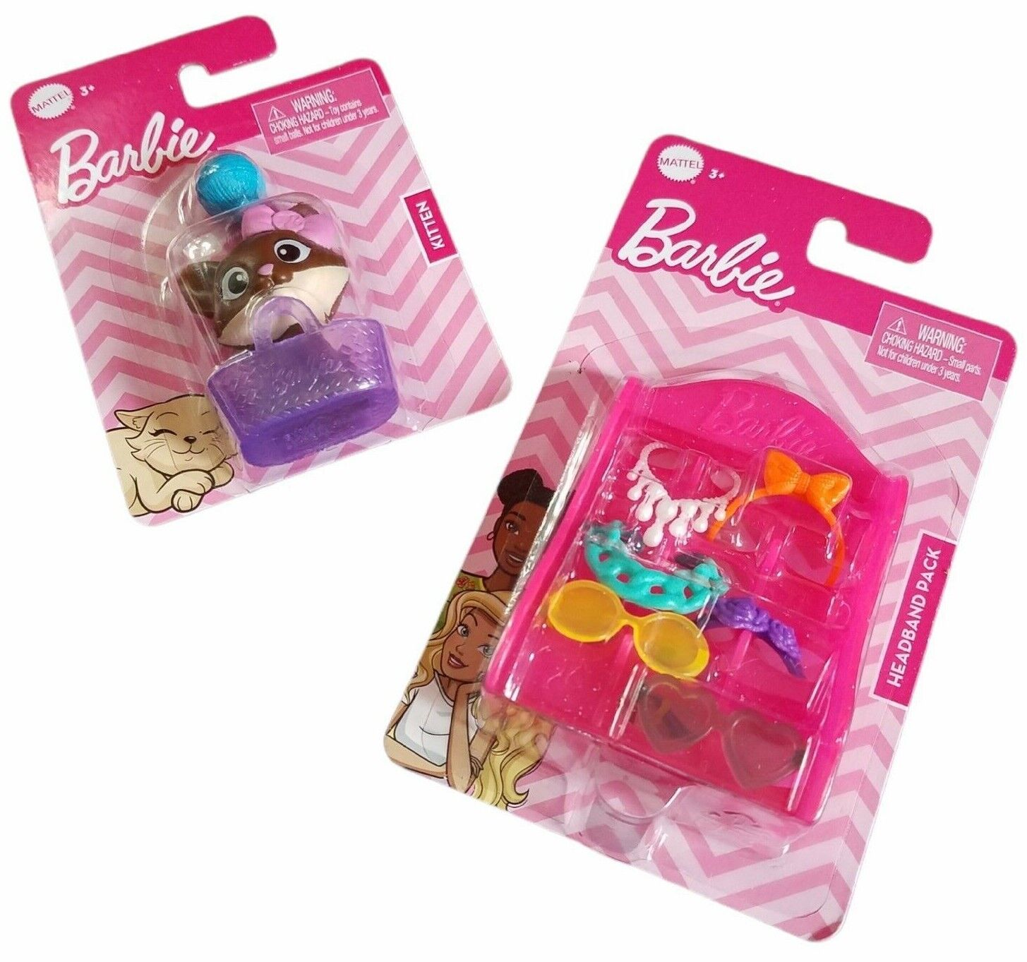 Mattel Barbie Accessories Headband Pack Sunglasses & Kitten Pet Toy Lot of 2 Mattel GWW22 - фотография #2