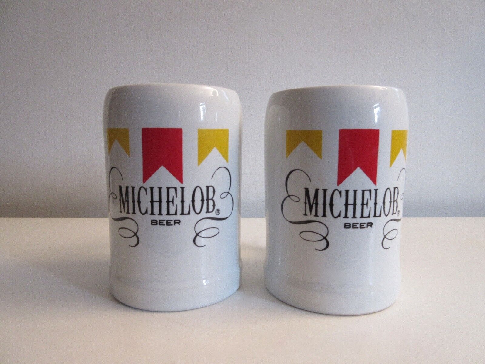 Vintage 1960's Schmidt Porcelana Brazil Michelob Beer Mug / Stein X2 Excellent! Michelob