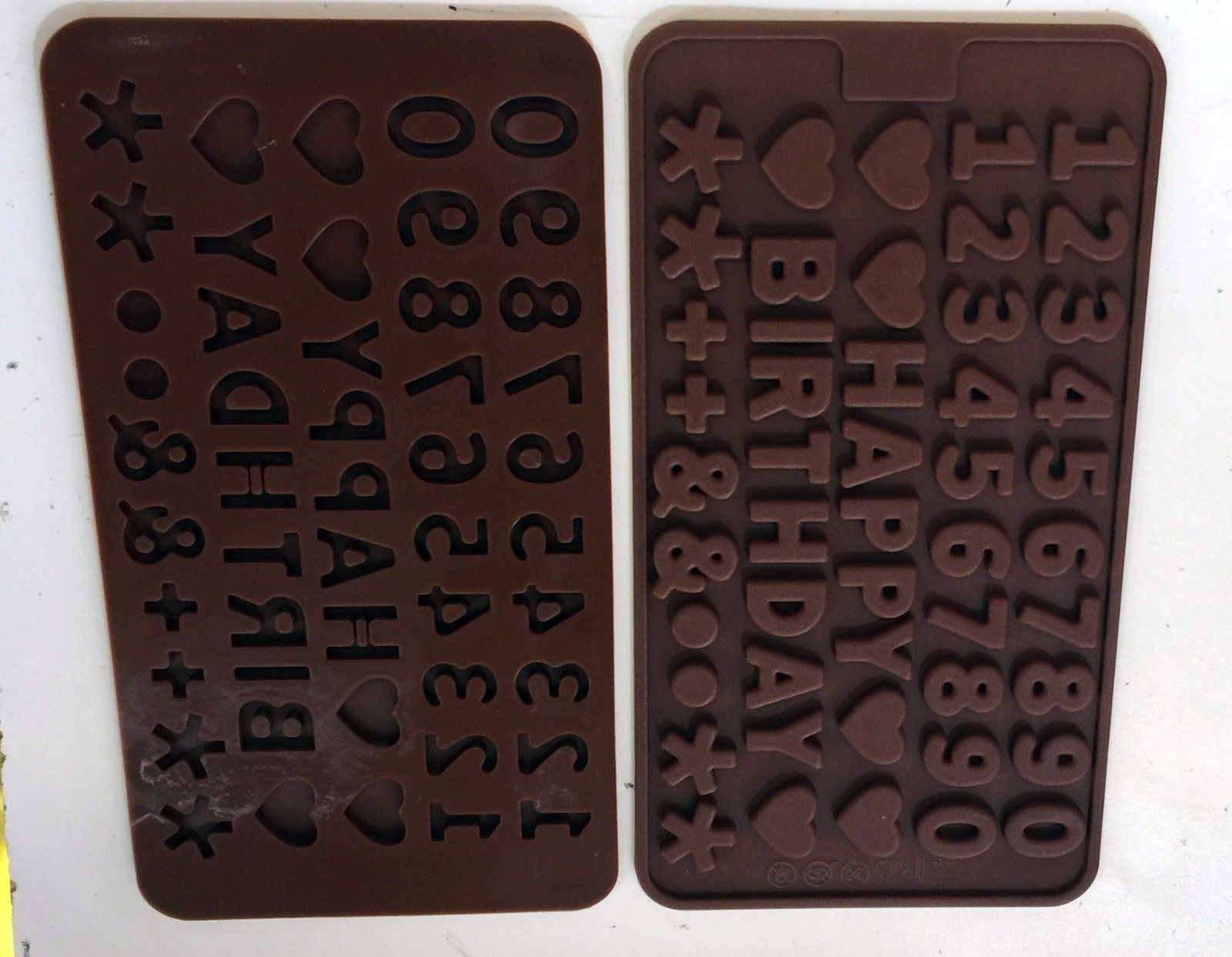 Set 2 Pack Silicone Alphabet Number Happy Birth day Fondant Mold candy Chocolate Unbranded - фотография #6