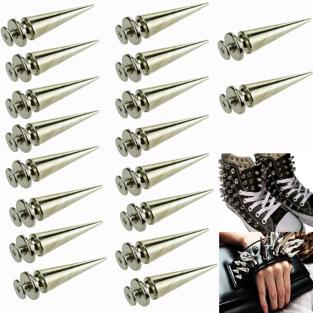 20 X 26mm Silver Spots Cone Screw Metal Studs Leathercraft Rivet Bullet Spikes Unbranded Does not apply