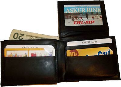 Lot of 3. Man's Wallet. Bi fold Leather Wallet 12 Credit Cards 2 IDs Suede lined Unbranded - фотография #12