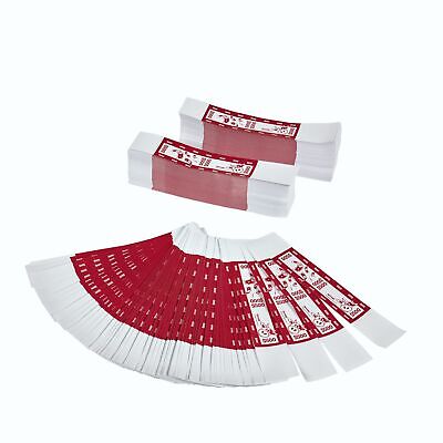 Self-Sealing Currency Bands, Red, 500, Pack of 1000 (729200500) MOOLAH