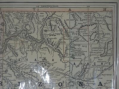 Lot 2 Antique Maps Arizona Gaskell's Atlas of the World 1893 ca 1900 Color Без бренда - фотография #10