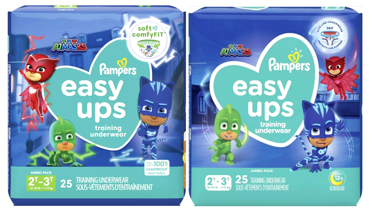 Pampers Easy Ups Training Underwear PJ Mask 2T-3T(16lbs-34lbs)25ct-Lot of 2=50Ct Pampers