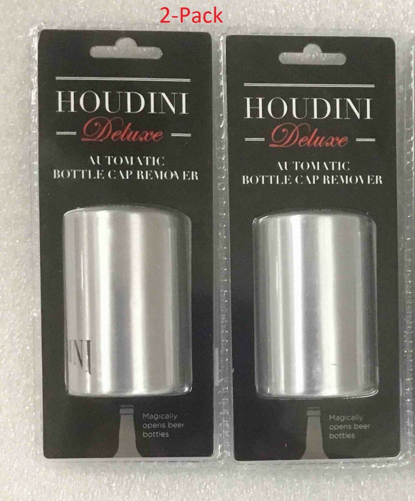 2-pk Houdini Automatic Bottle Opener Beer Soda Cap, Stainless Steel, USA stock Houdini by rabbit Wine