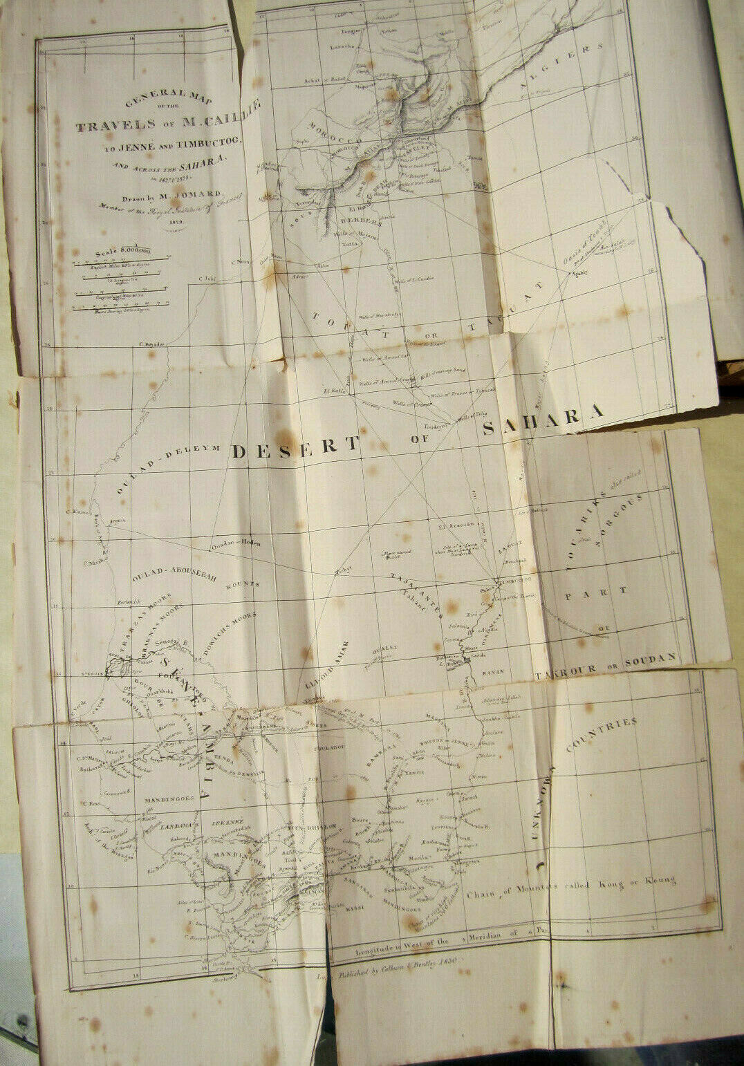 2 MAPS 1830 Africa Timbuktu Mali Sahaha Desert Morocco Без бренда