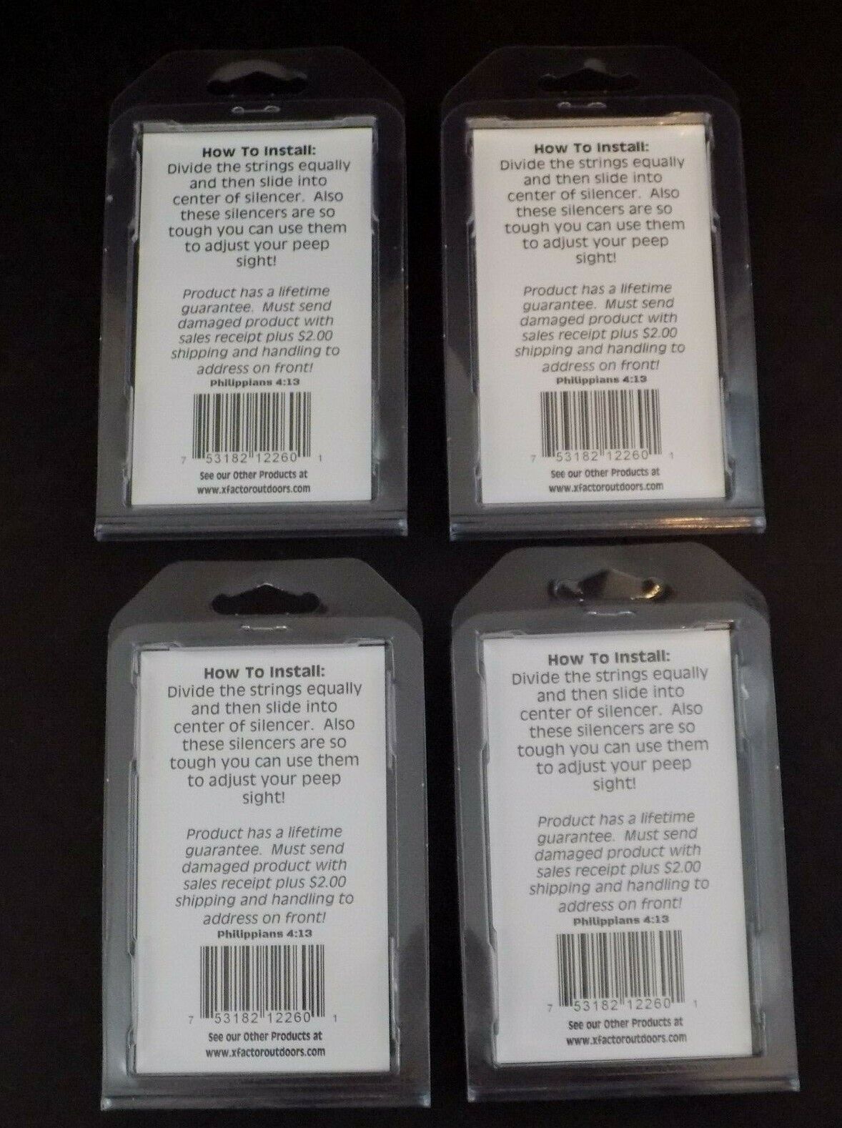Lot Of 4 Pkgs. - X Factor Archery String Factor Silencers - New X Factor Outdoor Products Does Not Apply - фотография #3