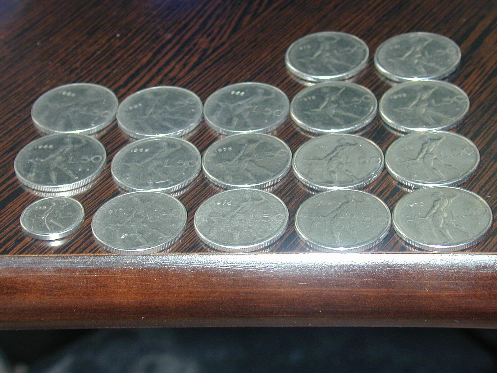 ITALY 19 pc Stainless Steel 50 lire 1955-78 KM95 16 pcs and 1 93 KM95a Nice Lot Без бренда