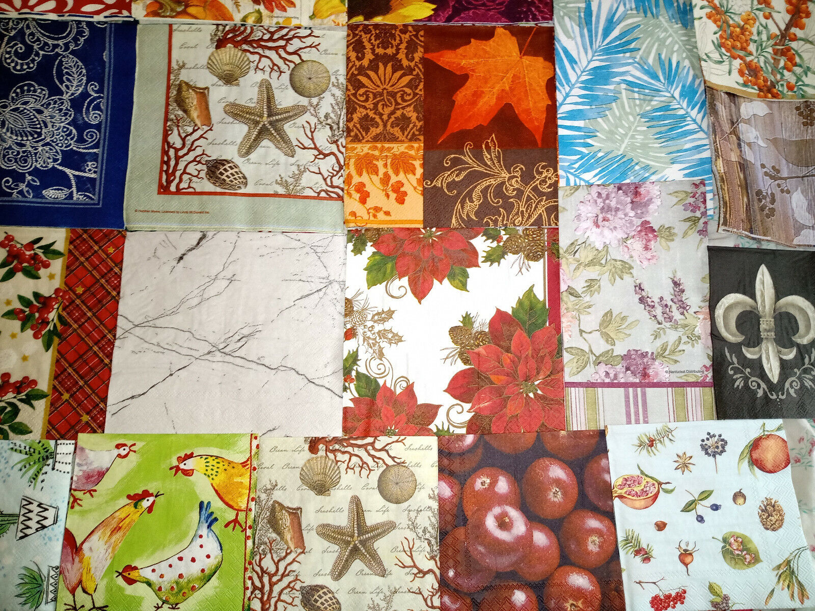 38 FLORAL & NATURE ALL OVER PATTERNS ~ LOT SET MIXED Paper Napkins ~ Decoupage Без бренда - фотография #6