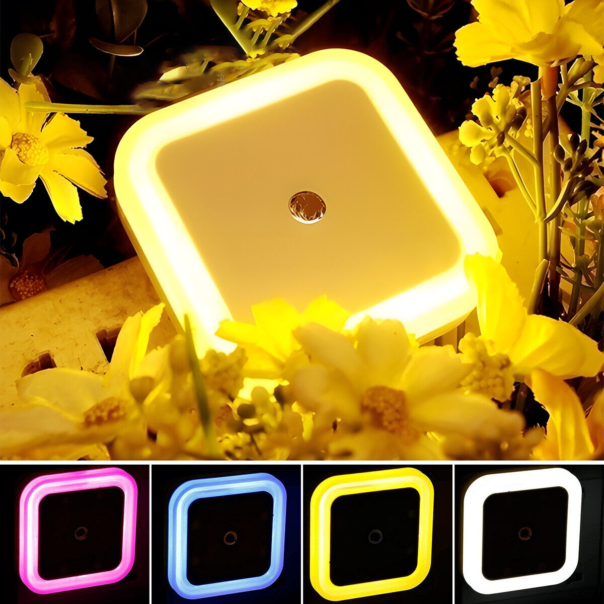 4Pcs LED Induction Sensor Night Light AC Outlet Plug-In Indoor Wall Stair Lamp Housmile - фотография #3