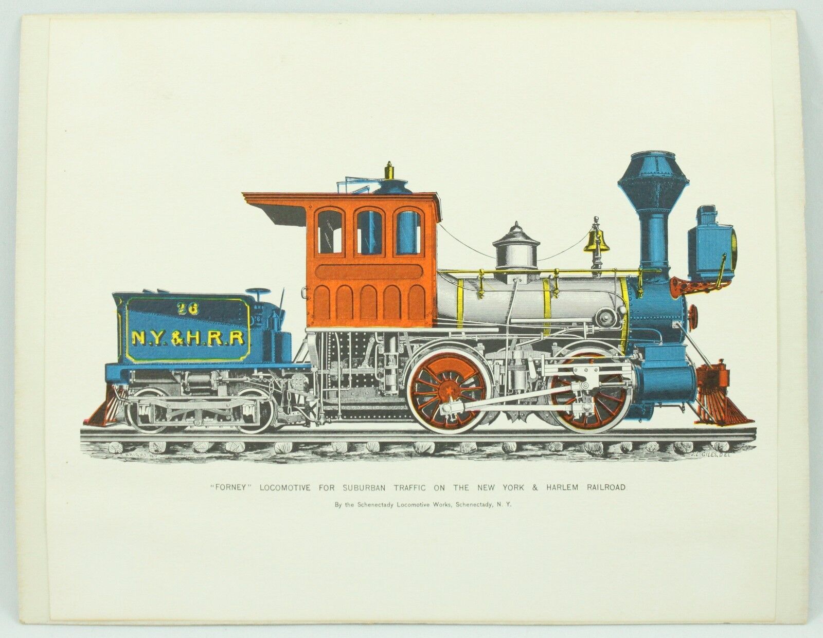 Vintage Train Print Illustrations Forney Double-Truck Locomotive Railroad Lot Без бренда - фотография #2