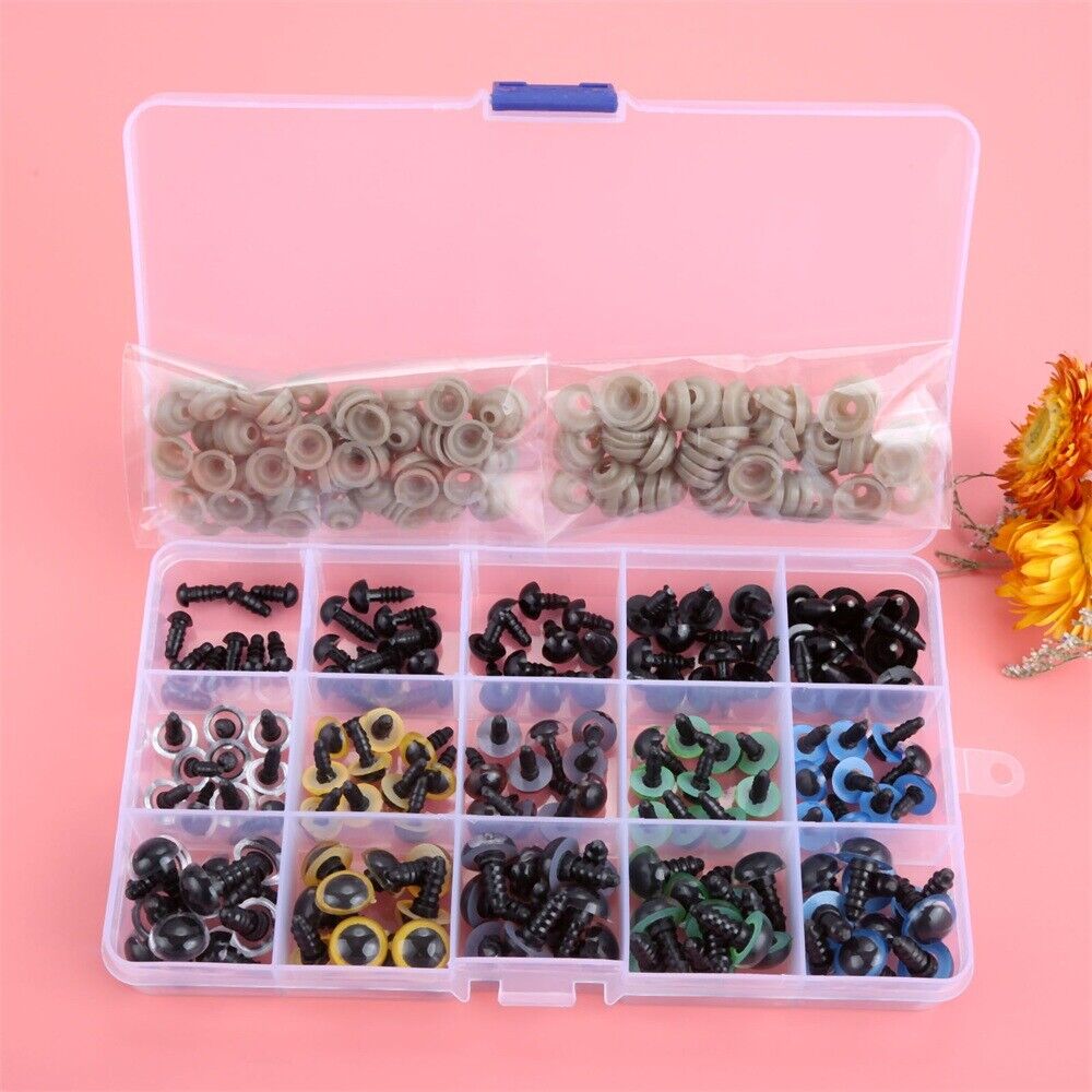 150Pcs 6mm-12mm Animal Safety Eyes Handmade Doll Puppet Plastic Eyes Multicolor Unbranded Does Not Apply