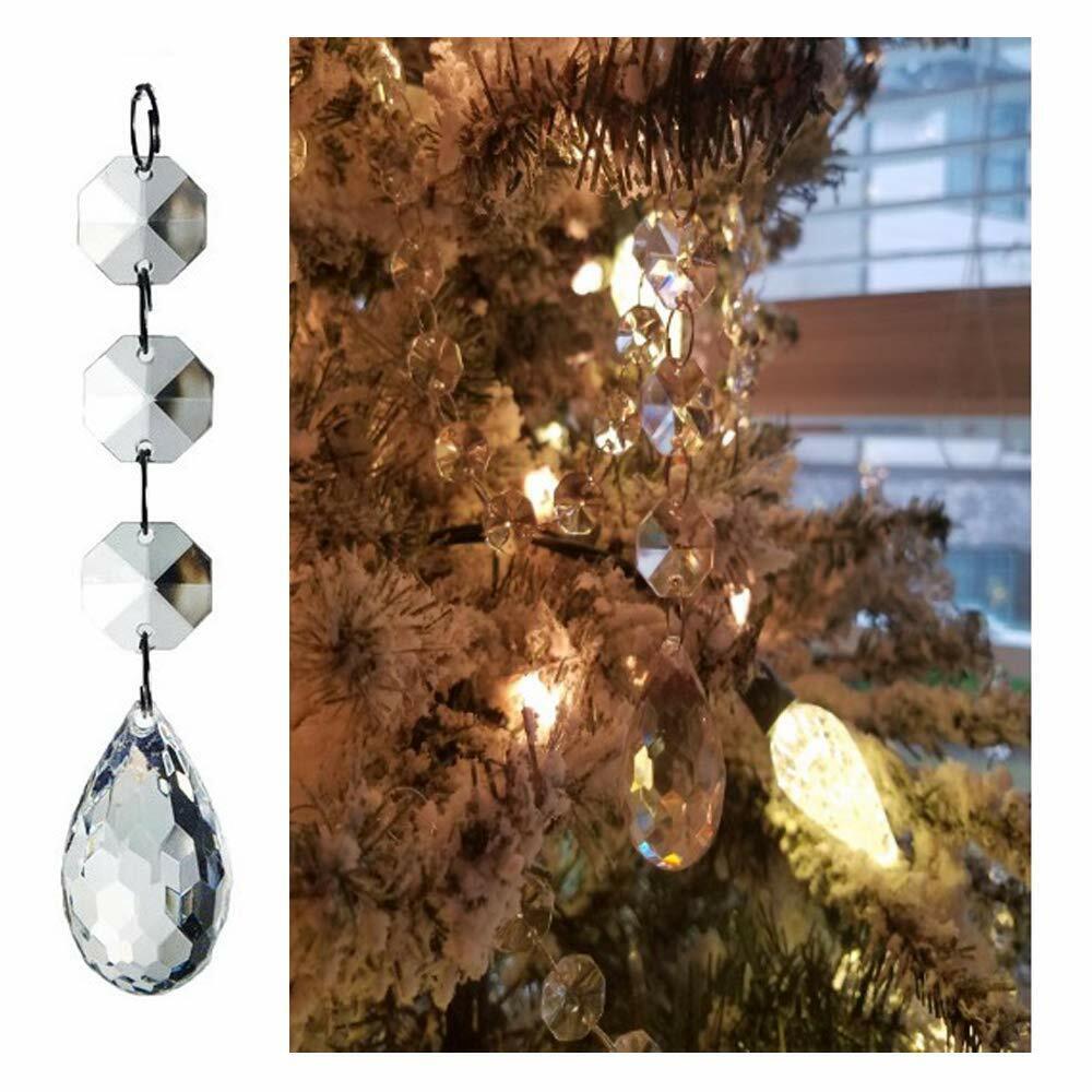 30 Christmas Clear Acrylic Crystal Glass Ball Ornaments Holiday Craft Decoration HOHIYA CD01 - фотография #5