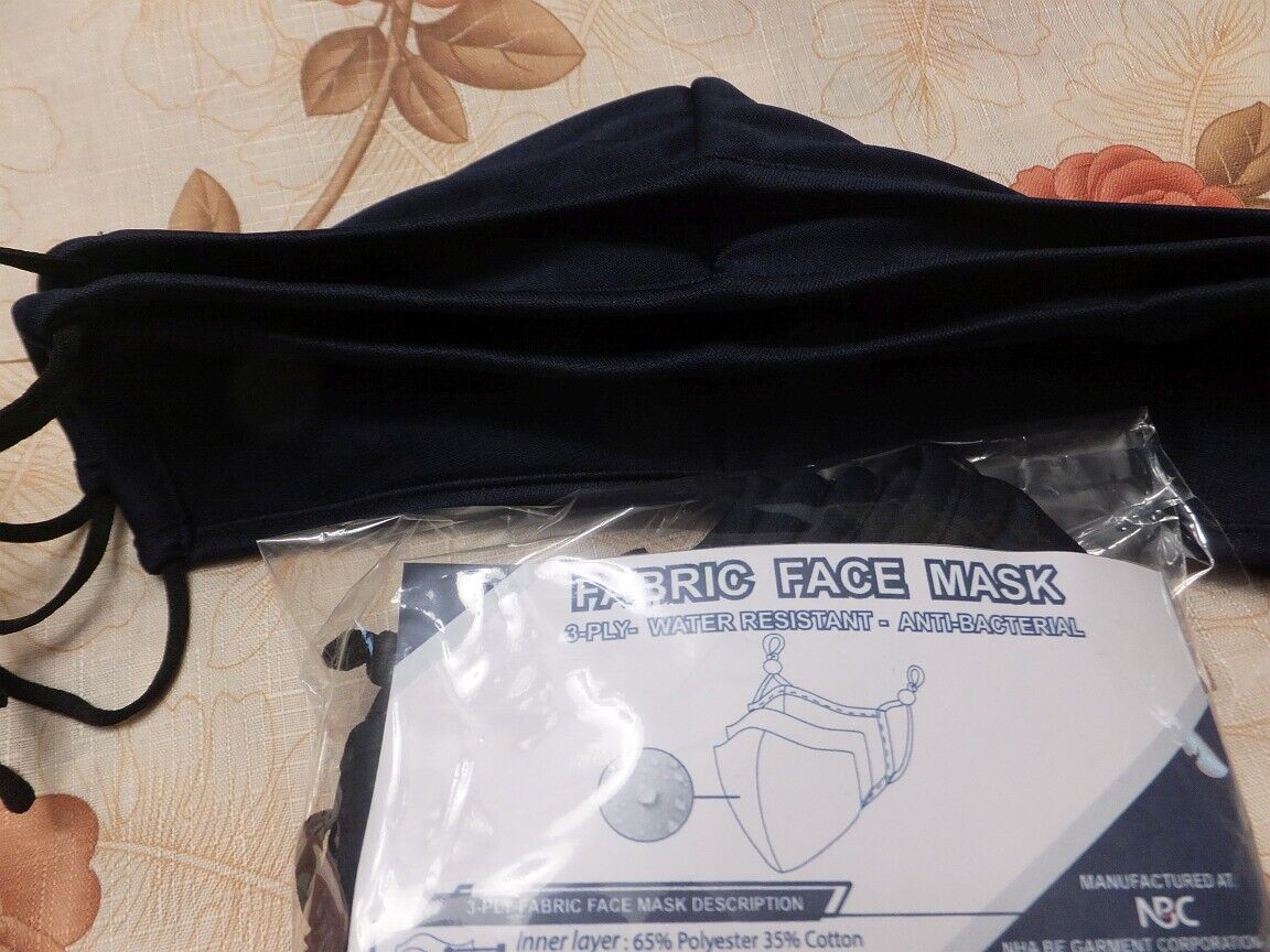 4 pack  Fabric Face Masks 3 layers Reusable Washable NAVY Cloth Masks Adjustable Novelty - фотография #8