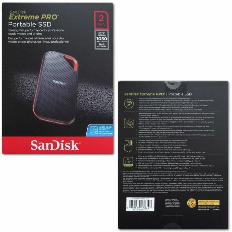 SanDisk Extreme Portable SSD 2TB/TO-B SanDisk SDSSDE61-2T00-G25