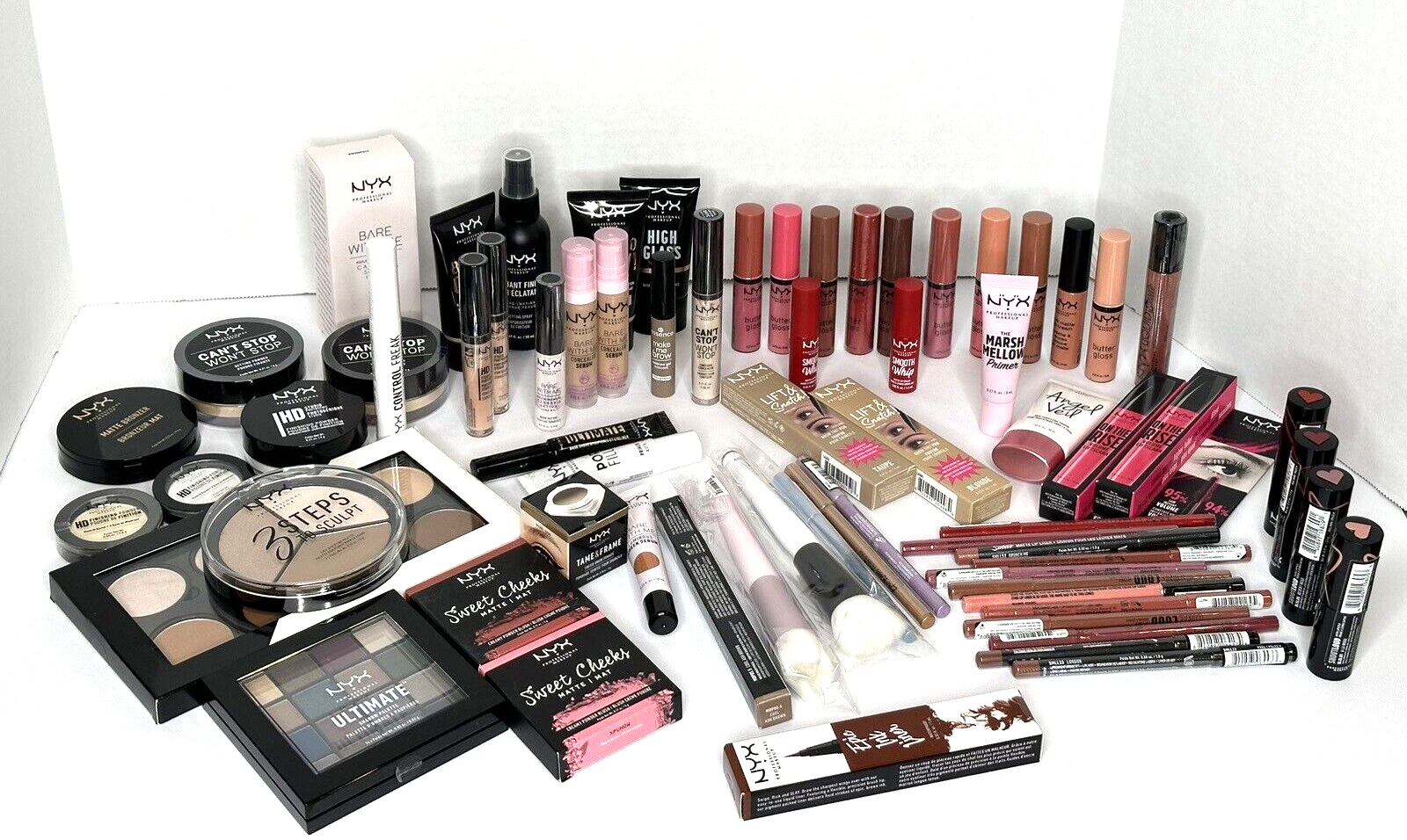 NYX Makeup 70 Piece Mixed Lot Wholesale, Resale- Lips, Eyes, Face - Lot #1 New NYX