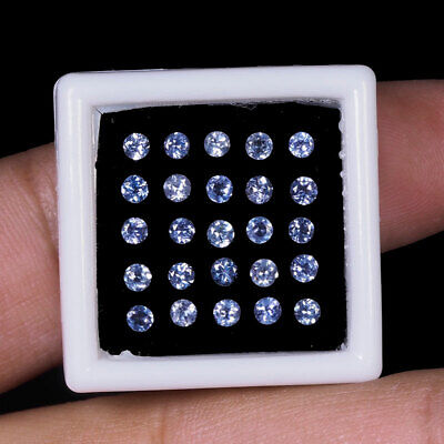 VVS 25 Pcs Natural Tanzanite 2.5mm Round Cut Top Quality Lusturous Gemstones Lot Selene Gems