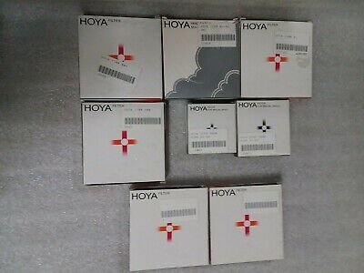 Lot of 8 Hoya Filters - See pictures for part numbers Hoya 7MM 80A,  70MM 80B,  77MM PL