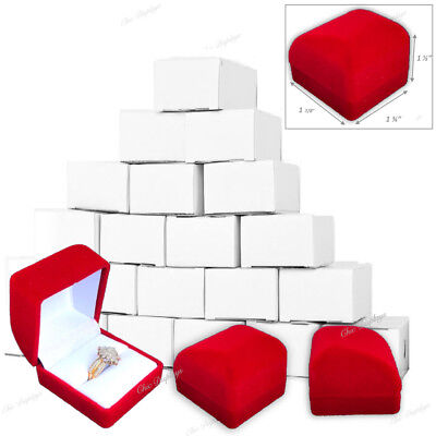 12pc Red Ring Gift Boxes Red Velvet Ring Boxes Jewelry Red Boxes Cufflinks Box  Unbranded