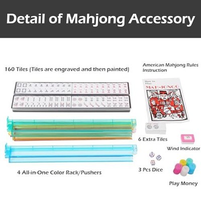 American Mahjong Game Set, 166 Premium White Mahjong With Black Paisley Bag Does not apply Does Not Apply - фотография #5
