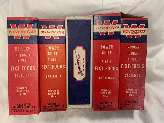 Vintage Winchester Flashlights Collectible Spotlight Reapting Arms Justrite Lot Winchester - фотография #3