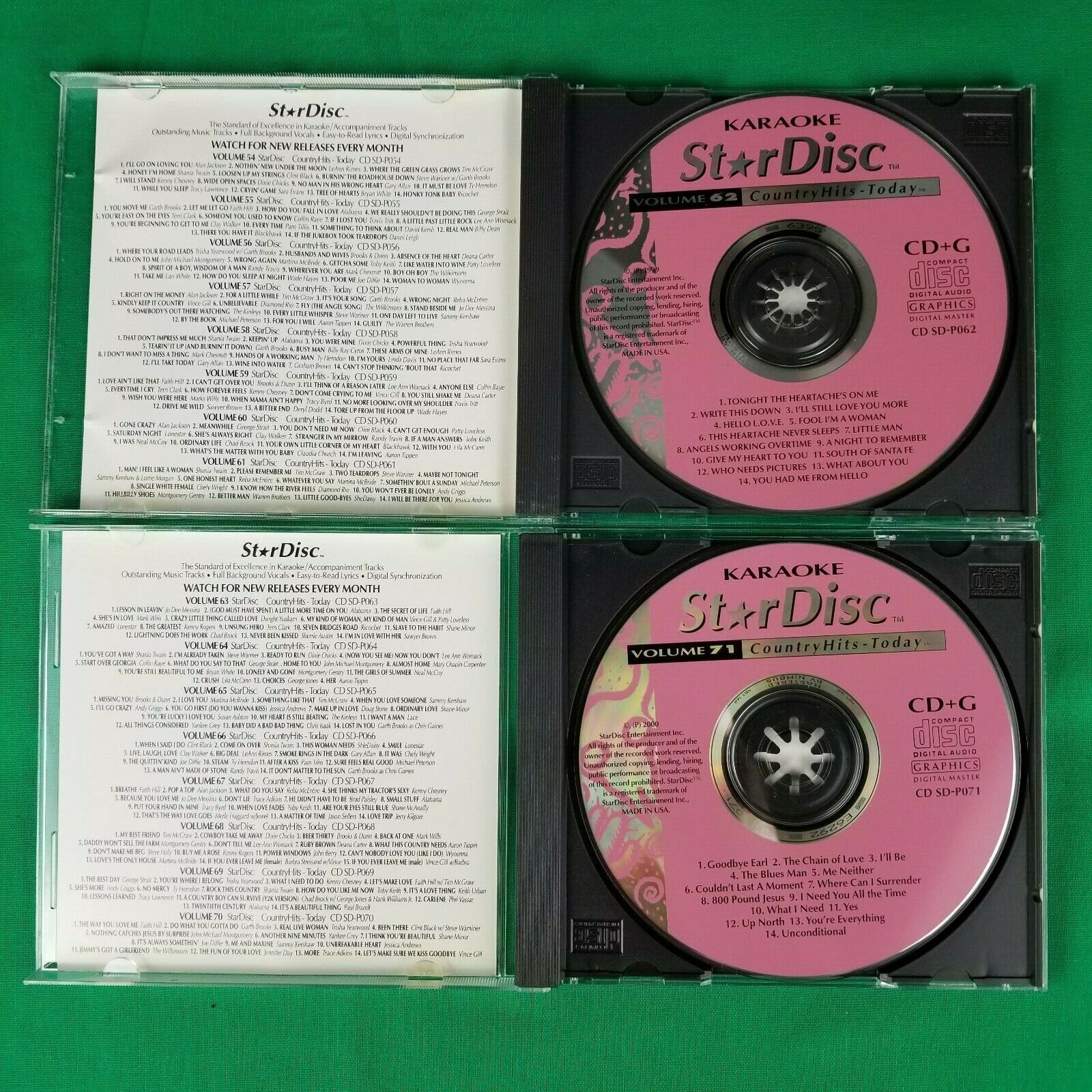 Pre-Owned Lot of 2 StarDisc Karaoke Country Classics CD+G Volume 62 & 71 Star Disc - фотография #2