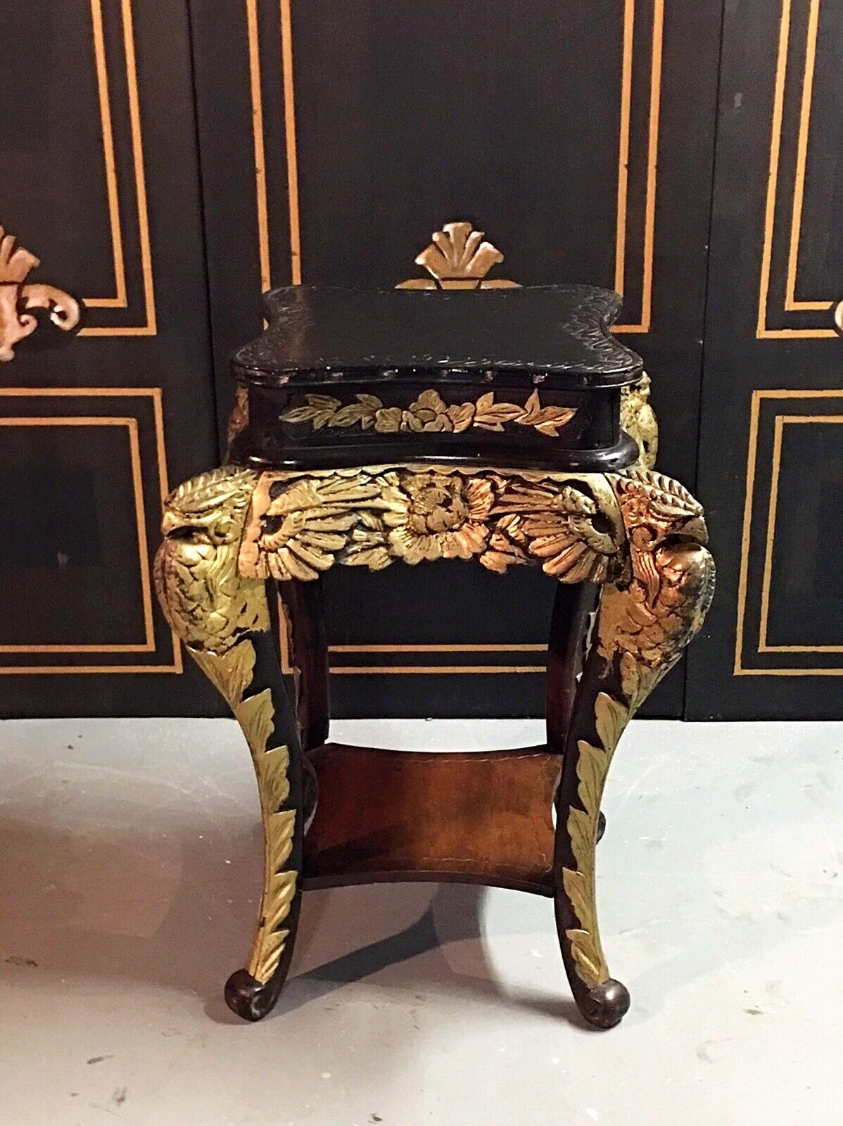 Chinese Antique Carved Teak Wood Pedestal Table Без бренда - фотография #6