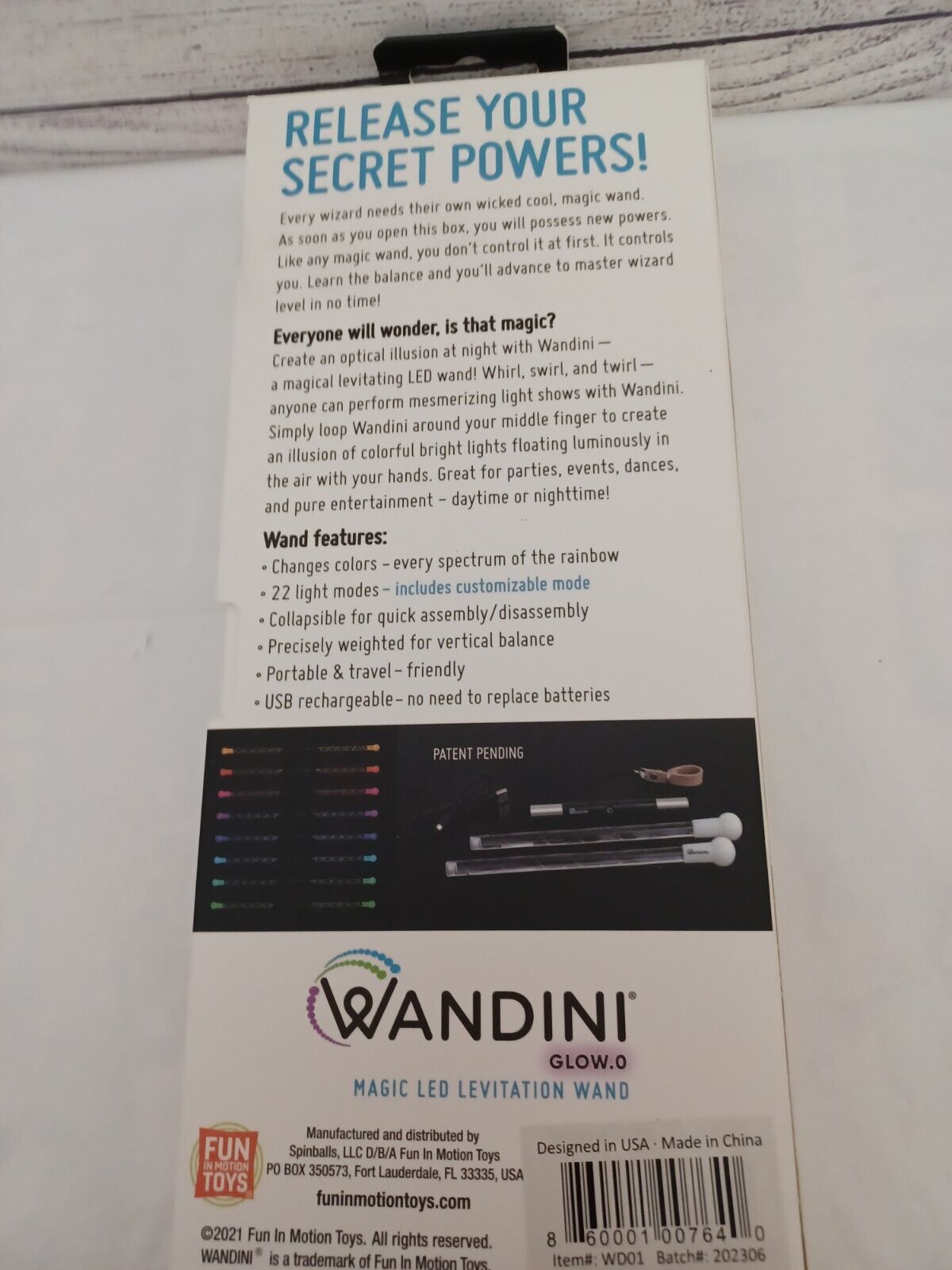 Wandini Magic LED Levitation Wand - USB Rechargeable - Free Shipping Fun in Motion Toys WD01 - фотография #3
