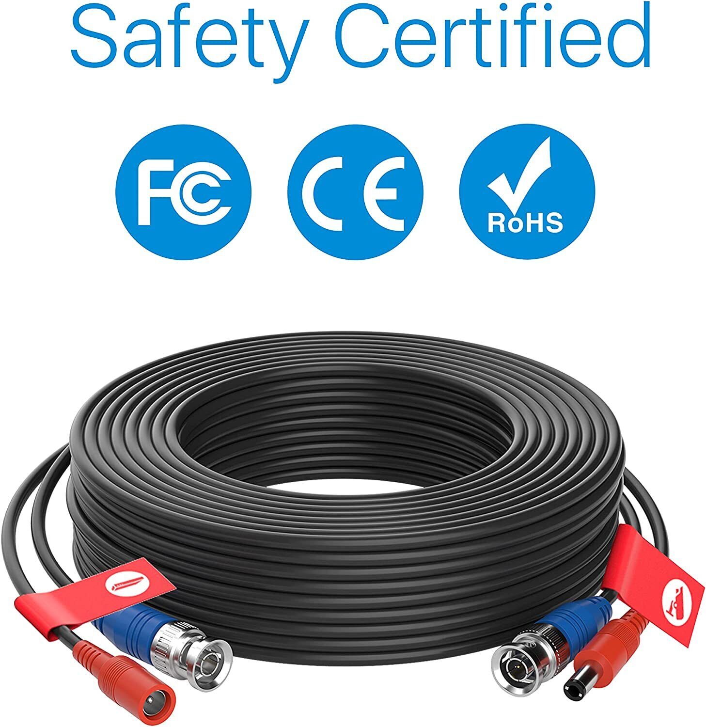 ZOSI 4 x60ft 18M Video BNC Power Cable RCA Cord Wire for Security Camera System ZOSI Does Not Apply - фотография #2