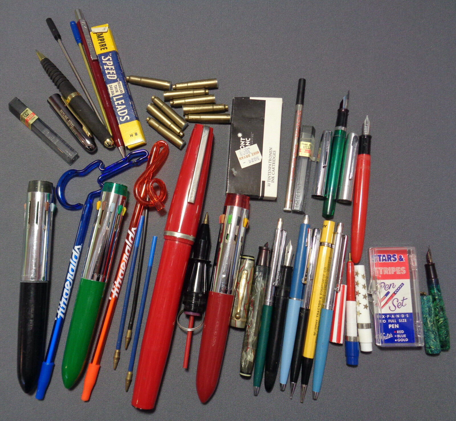Vintage Pens Pencils Big 25+ Pc Lot Fountain Ball Point AS IS Restore Parts 14K Без бренда