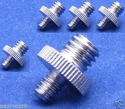 Lot 5 x Screw 1/4" Male to 3/8" Male Threaded Convert Adapter Flash Tripod Mount Paxly Does Not Apply - фотография #2