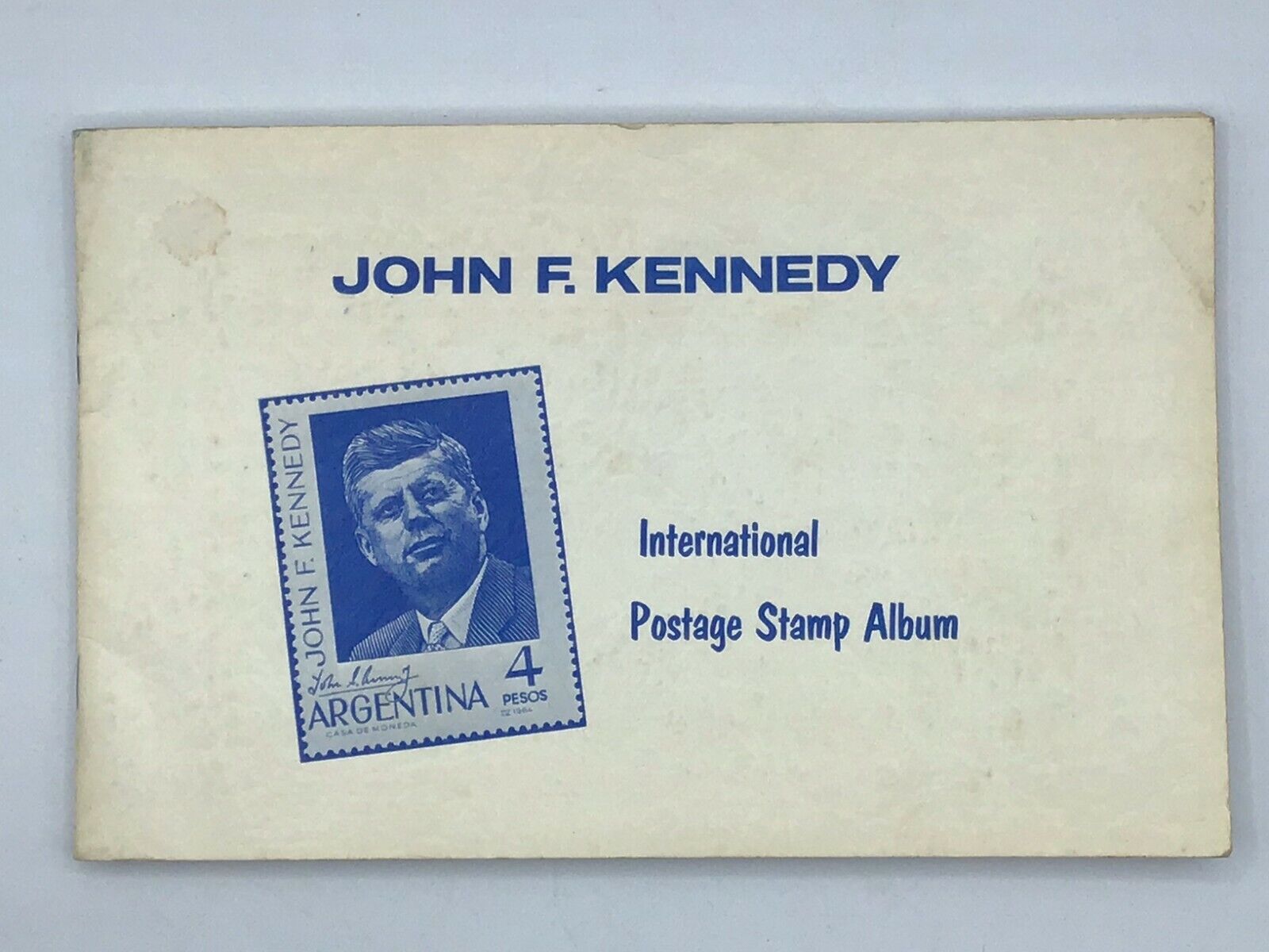 1974 J F Kennedy International Postage Stamp Album 83% full - 1st day JFK cover Kenmore Stamp Company
