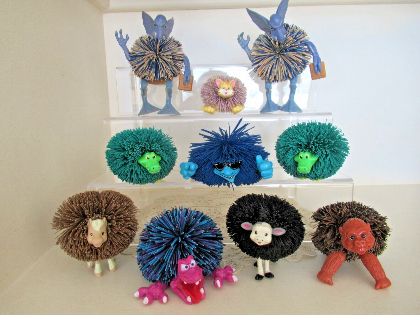 Lot of ( 10 ) KOOSH BALL ANIMALS & CREATURES.  MIxed lot of colors & styles. Unbranded