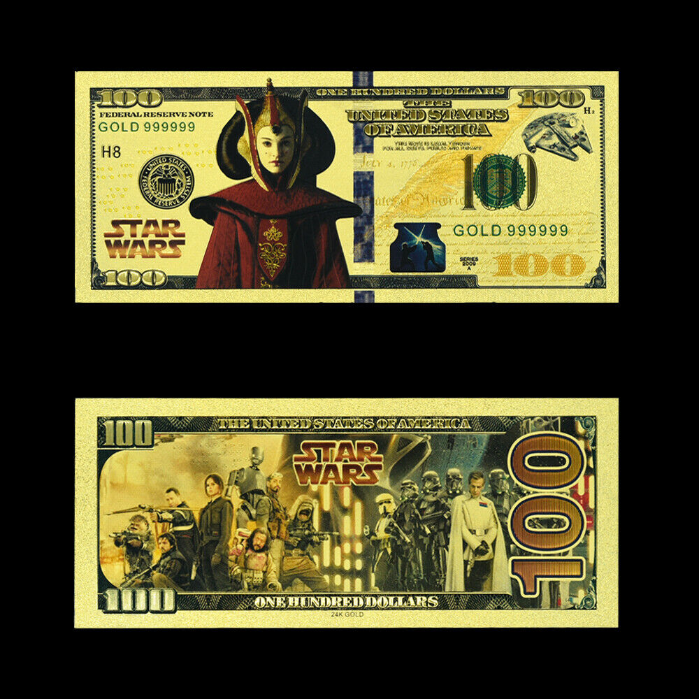Set of 10 Colourful Star Wars Gold Plated Banknotes Crafts Home Decoration Без бренда - фотография #8