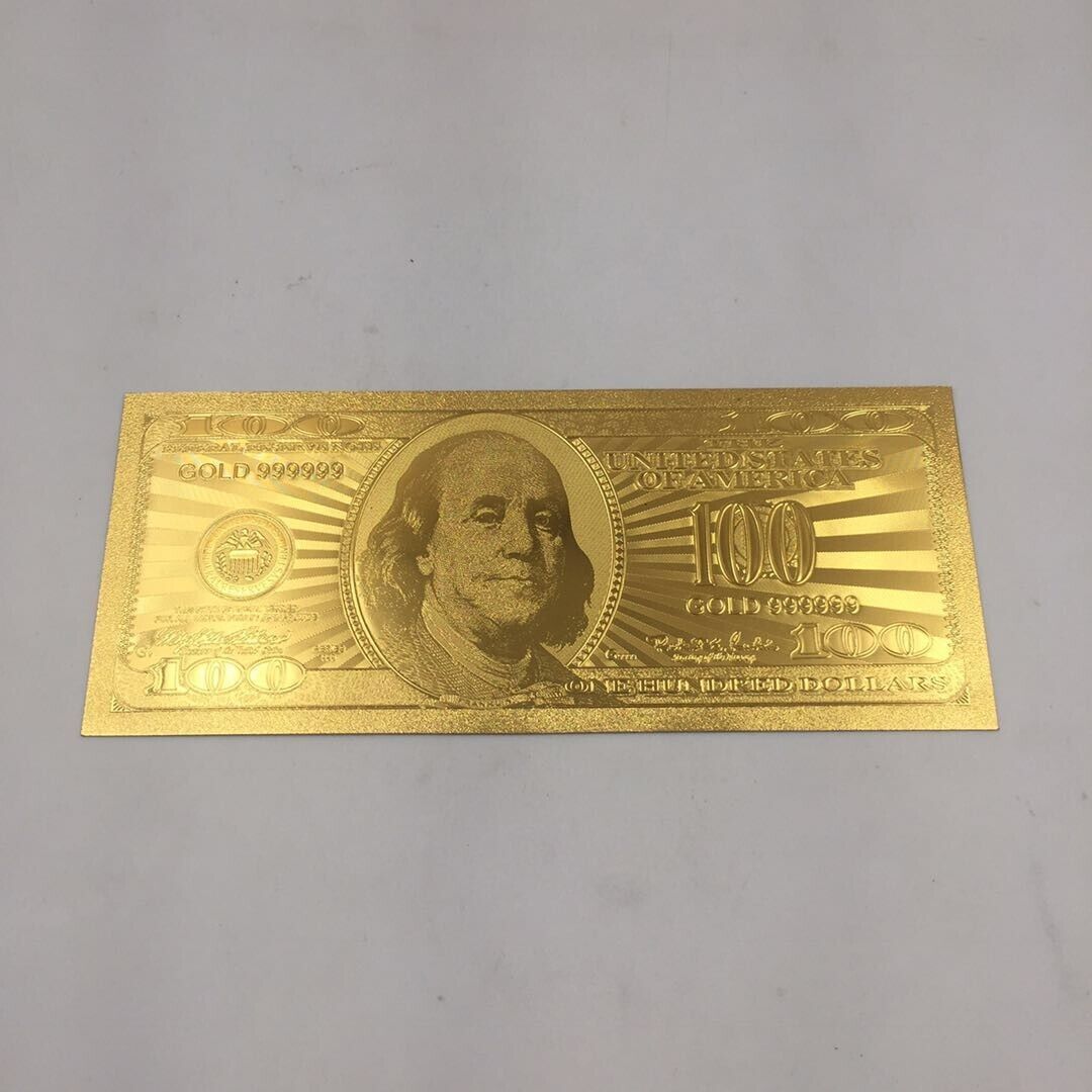 6pc USD 100 Dollar Bill Black Gold Foil Banknote Bill Note Commemorative Money Без бренда - фотография #6